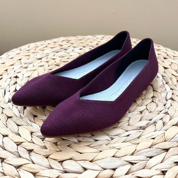 ROTHY’S wool blend pointe flats in aubergine color - Picture 2 of 8